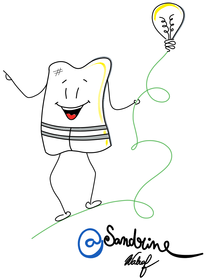 partenaire gestion des risques professionnels durable et opérationnelle HV, gilet de sécurité , mascotte assention qui s'élève vers une gestion des risques durable et opérationnelle